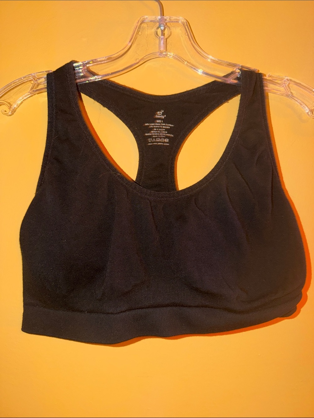 BOODY Black Racerback Sports Bra